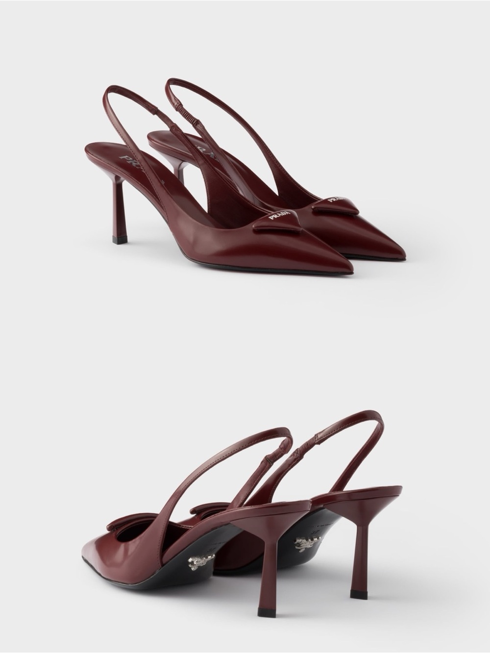 New Prada Brushed leather slingback pumps $1,270 36